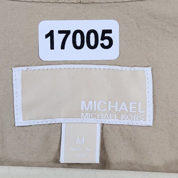 Michael Kors Jacket Womens Medium Tan Lightweight Parka Full Zip Hooded Utility - Picture 8 of 12